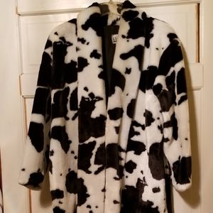 Black and White Fur Coat